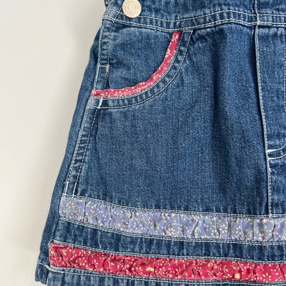 Vintage Cherokee Denim Skirtall Chicken Farm Theme Overalls 12M Baby Girl - Picture 4 of 7